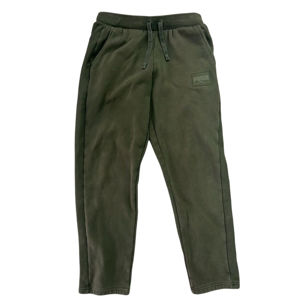 PUMA Men's Olive Green Fleece Jogger Pants Size M